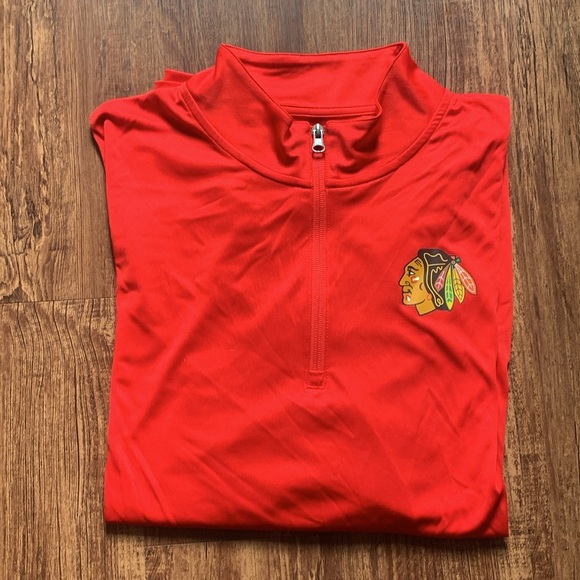 Chicago Blackhawks NHL Quarter-Zip Jacket Red Size Large NWT - Picture 11 of 12